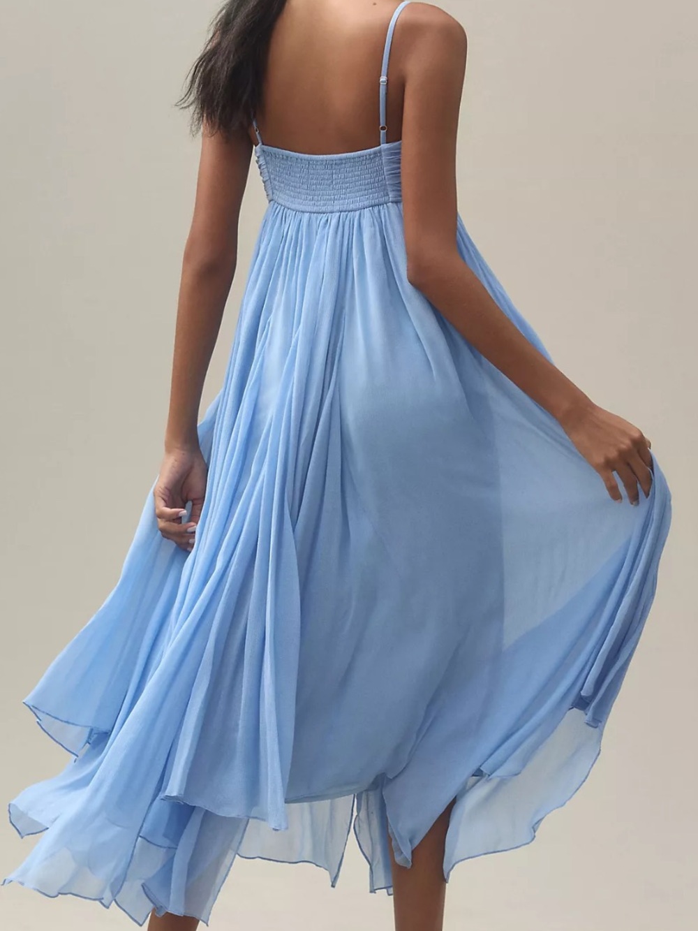 BHLDN Lola Sleeveless Chiffon Midi Dress Size Medium - Picture 2 of 9